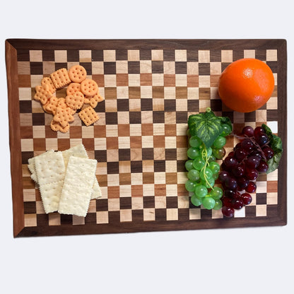 checkerboard cutting and charcuterie board